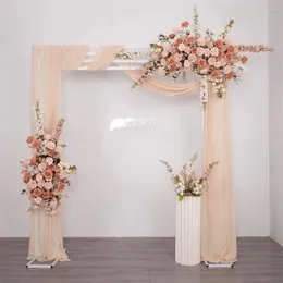 Decorazione per feste Arco in ferro Supporto per fondale natalizio Cornice per caminetto per baby shower a quattro poli 8,5 piedi