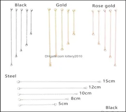 Цепи Компоненты ювелирных изделий 10 упаковок Двуглавая застежка-лобстер Ожерелье Хвостовая цепочка Браслет Удлинитель Металлический расширенный Exten7611408