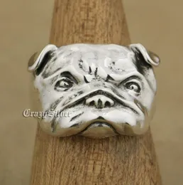 Linion 925 STERLING Gümüş Sevimli Shar Pei Charms Köpek Ring TA33 ABD Boyutu 7 - 151240184