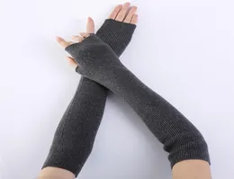 Nya kvinnor Finglerless handskar Pure Color Fine Yarn Soft Fashionable Warm Open Finger Gloves Women Cashmere Half Finger Arm Sleeve8709410