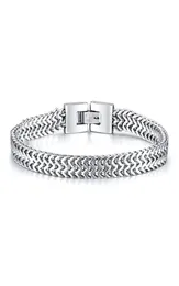 Link Chain Bali Foxtail Bracelet Stainless Steel Silver Color For Men Double Links Brazalete 83inch 77inch Husbands Gifts5839245