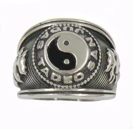 FANSSTEEL aço inoxidável vintage masculino ou wemens jóias SIGNET Chinês Taoísmo Ying yan símbolo anel 14W1355661309699306