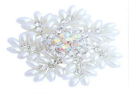 2-дюймовая блестящая рождественская брошь в виде снежинки серебристого цвета с белым жемчугом в форме маркизы, подарки для свадебной вечеринки4113487