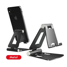 12 11 Pro Max Mi 10 Metal Phone Holder Foldable Mobile Phone Stand Desk for 7 8 X XS 240126の電話ホルダースタンド