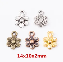 100pcs 1410MM silver color rose gold plum flower charms antique bronze metal pendants for bracelet earring diy jewelry making2723638