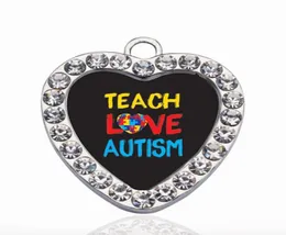 TEACH LOVE AUTISM AWARENESS CIRCLE CHARM Copper Pendant For Necklace Bracelet Connector Women Gift Jewelry Accessories8648334