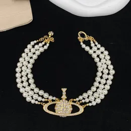 Top Fashion Pearl Beaded Neckor for Woman Halsband Luxur Designer Halsband presentkedja smyckenförsörjning