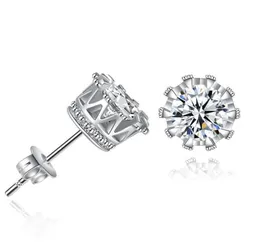 Crown Design Stud Earrings Cubic Zircon Crystal Earring For Women Men Wedding Engagement Fashion Jewelry Perfekt gåva Bröllop ACCE8400601