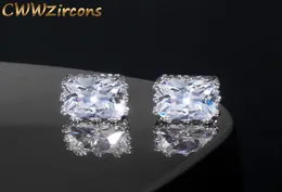 CWWZIRCONS 2020 NY DESIGN VIT GULD COL COL COLUT CROON COBIC ZIRCONIA Big Post Studörhängen för kvinnor CZ0298098063