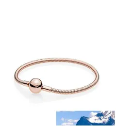 Wunderschönes Damen-Armband aus 18 Karat Roségold, 3 mm, für Silber-Charms, europäische Perlen, Armbänder zum Selbermachen, Schmuckherstellung. 3954938