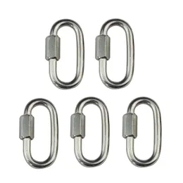 5st 304 rostfritt stål D Form snabb länk karabiner lås ring krok kedja repanslutning 5mm 6mm 7mm 8mm för klättring camping 240123