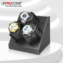 Enrolador de relógio PU FRUCASE para relógios automáticos enrolador automático para 3 relógios caixa de relógio 240127