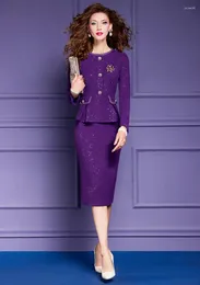 Casual Dresses Elegant Office Lady Tweed for Women 2024 Spring Designer Plus Size Purple Party Formal Dress Fashion Vestidos Black