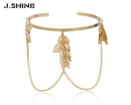 JShine Bohemian Leaves Parte superiore del braccio Polsino Catena in lega Charms Bracciali Braccialetti su Women039s Braccio Moda Bracciale Gioielli Accessori9634147