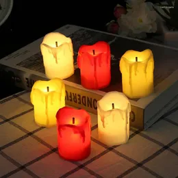 Cordas 1 PCS Flameless Quente Branco LED Bateria Elétrica Velas Tealight para Festas de Feriado Casamento Decoração de Natal