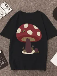 Women's T Shirts Clothes mode Tee Top Shirt Lady Mushroom Lovely Black Tshirt Summer Female Kort ärm Casual Graphic Women T-shirts