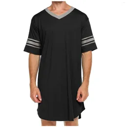 Underbyxor Mäns V Neck Nightshirts Kort ärm Soft Loose Pyjamas skjorta Pyjamas för män Bomull 23 stycken hela dagen byxor