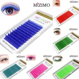 Mizimo Color Maquiagem Cília de 8-13 mm de comprimento Artificial mista Cabelo azul vermelho roxo Verde