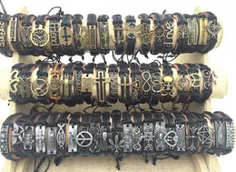 Hela 100pcslot mix stil metallläder manschett charm armband för män039s kvinnor039s smycken fest gåvor armangle7078474