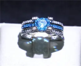 Moda branco ouro cheio de casamento casal anéis solitaire aquamarine simulado diamante cz anéis de dedo para noiva presente exclusivo size54755621