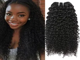 Peruwiańskie kręcone dziewicze włosy Brazylijskie malezyjskie indyjskie kambodżańskie mongolskie perwersyjne kręcone ludzkie włosy splot 8a Kinky curl bezpro2705676