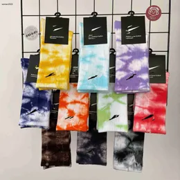 Cotton socks ladies tie-dye socks women long tube four seasons personality trend high tube couples colorful sports socks