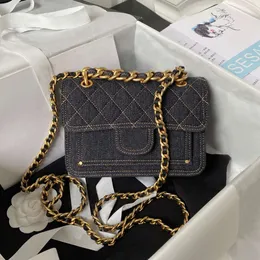 10a en kaliteli zincir çanta tasarımcı çantası 22s 19cm kovboy crossbody çanta bayan omuz çantası kutu c537