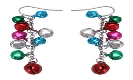 Multicolor Silver Tone Christmas Jingle Bells Dangle Earrings Chandelier6383799