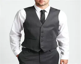 Wedding Groom Formal Vests Charcoal Gray Groomsmens Man Vest Custom Made Five Buttons Wedding Prom Dinner Waistcoat2329246