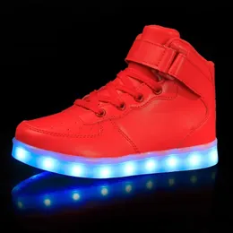 Children Glowing Sneakers Kid Luminous for Boys Girls Led Women Colorful Sole Lighted Shoes Men Usb Charging Size 240123