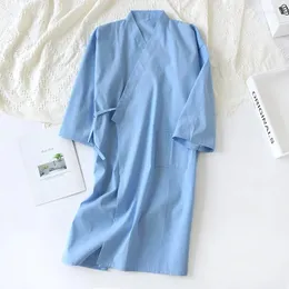 Roupas étnicas 8 cores tradicional japonês quimono noite rob para homens vietnã banho nightwear algodão primavera coreano suor azul cinza