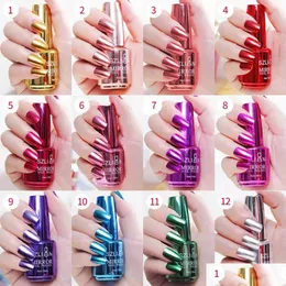 Nagellack 18 ml metallisk spegelvarn Sier Glitter Quick Torking Makeup Tools 240129 Drop Delivery Health Beauty Art Salon Otkxd