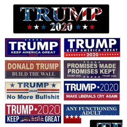 Banner Flags 100st Donald Trump Car Stickers Bumper Sticker Keep Make America Decal för styling Fordon Paster Drop Delivery Home G DH18B