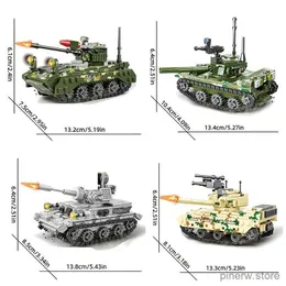 Bloki zgromadzone bloki budulcowe główny zbiornik bojowy Model pojazdu pancernego nowoczesne serie wojskowe żołnierz armia prezent zabawek