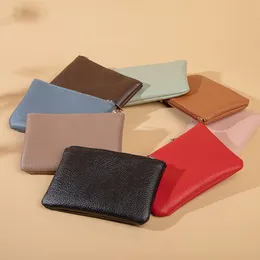 Business Mini Card Wallet PU Leather Zipper Coin Purse Earphone Pouch Mini Wallet Ultra-thin Money Change Purse Card Holder