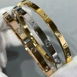 4 mm sottile 6 ° braccialetto di design in acciaio al titanio donna uomo amore argento oro rosa vite cacciavite chiodo braccialetti braccialetto gioielli di alta qualità con borsa originale