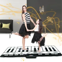 180x72cm Big Size Baby Musical Piano Mat Tangentbord med 8 instrumentlägen Spela mattan Montessori Toys for Children Barn 240131