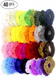 2040-teiliges Set Vintage-Haargummis, dehnbarer Samt, Scrunchie-Packung für Damen, elastische Haarbänder, Mädchen-Kopfbedeckung, Gummi-Haargummis, LJ2005097970