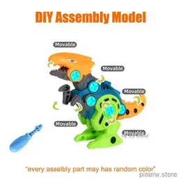 Blocks Baby DIY Assembly Dinosaurs Robot Building Blocks Drill Nut and Animal Model Plastic Sc​​rewing Educational Toys Gifts for Kids