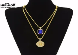 Mikro-Rubinrotes Jesus-Gesichts-Anhänger-Ketten-Halsketten-Set für Männer, hochwertige Zinklegierung, Iced Out Hip Hop-Schmuck, neu eingetroffen29192287077