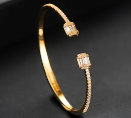 Cr156 luxo empilhável manguito pulseira para mulheres casamento bagutte corte zircão cúbico cristal cz dubai festa jóias 6160246