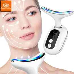 Neck Face Beauty Device LED Pon Skin Care Machine Face Lifting Firming Neck Wrinkle Removing Whitening Massager 240119