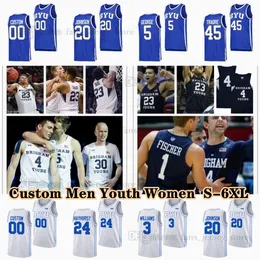 NCAA Custom S-6XL BYU COUGARS COLLEGE BASKABALL 2 JAXSON ROBINSON JERSEYS 0 NOAH WATERMAN 30 DALLIN HALL 20 SPENCER JOHNSON 45 FOUSSEYNI TRAORE 1 TREY STEWART ADAMS