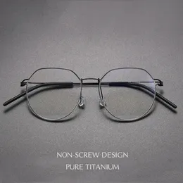 Premium Dinamarca Marca Designer Mens Nonscrew Oversized Pure Frame Eyeglasse Moda Lind Estilo Óculos Ópticos 240119