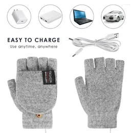 Einweghandschuhe, USB, elektrisch, beheizter Touchscreen, doppelseitige Heizung, voller halber Fingerwärmer, Thermo-Winter