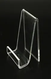 Reklam Display Acrylic Show Holder Stands Rack för Purse Bag Wallet Phone Book T3mm L5CM Retail Store som ställer ut 50st2407588