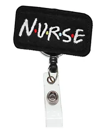 10pcslot Black Nurse Letter Felt ID Badges Card Holder Medical Retractable Reel Plastic id badge Holder Nurse yoyo badge reel8720712