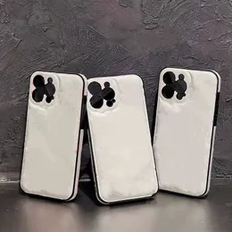 iPhone 15 Pro Max Designer Flower Telefon dla jabłka 14 13 12 11 Luksusowy pu skórzany zderzak pełny ciał duży kwiatowy druk wytłoczona tylna okładka Shell Fundas 66