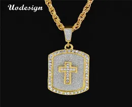 UoDesign Hip Hop Jewelry Full Crystal Dog Pendant Cuban Chain Iced Out Necklace Fashion Accessories9316208