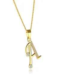 Az carta de cristal sorte pingentes colares colar inicial dourada personalizado carta colar nome jóias para mulheres acessórios2886716